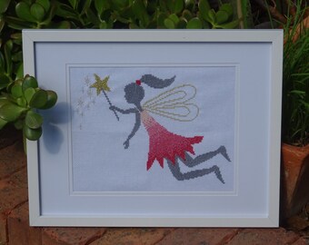 Meagan The Fairy - modern cross stitch design by Mezz Design - PDF format