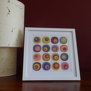 RETRO CIRCLES - modern cross stitch pattern - instant download PDF format