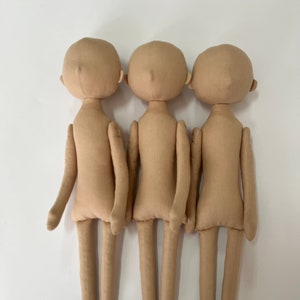 Set of 3 Cotton Blank doll body - 13.7" (35 cm), blank rag doll, rag doll body