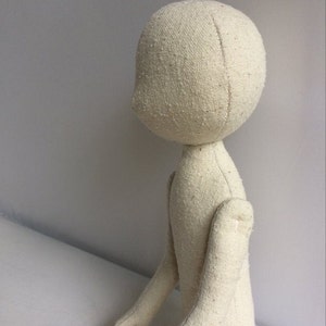 Linen and Silk Blank doll body - 14.7" (37.5 cm), linen blank rag doll, rag doll body, the body of the doll made of cloth