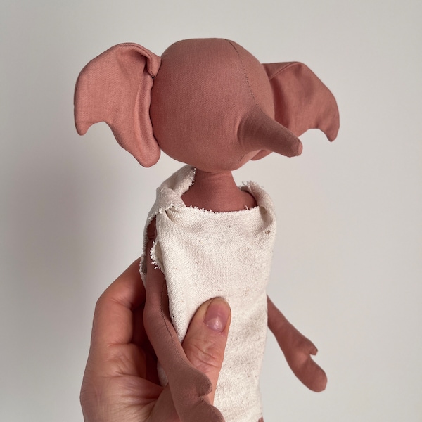 Cotton ELF DOLL body, House Elf Doll body - 12.4" (31.5 cm),  hobby the house elf, the body of the doll made of cloth,  blank rag