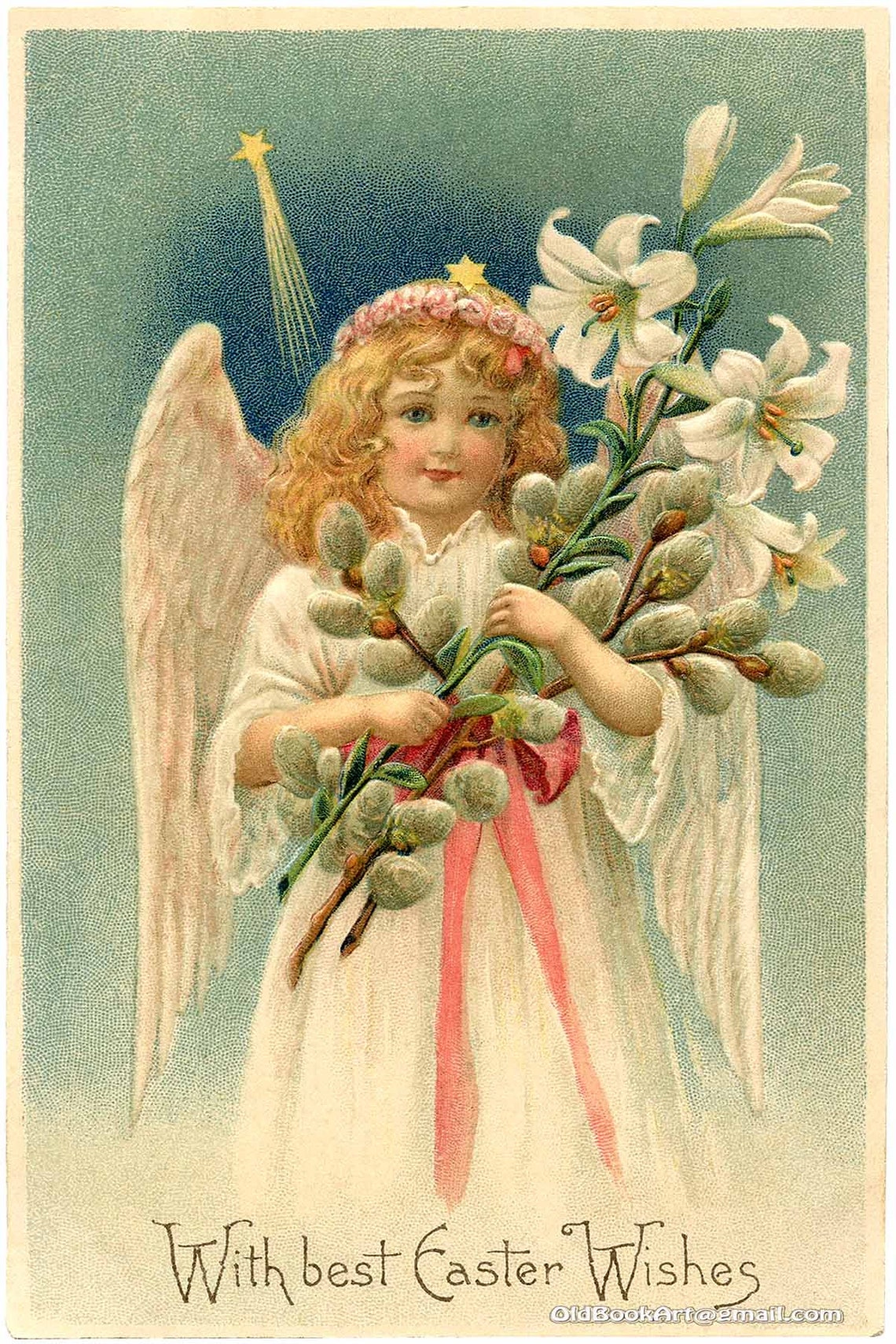 Easter Angel Lamb Vintage Card Holiday Old Book Art - Etsy