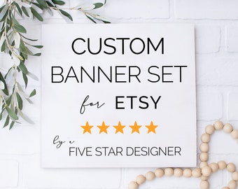 Custom Etsy Banner Set, Custom Etsy Shop Design, Etsy Shop Icon, Etsy Custom Listing, Facebook Cover Photo, Facebook Profile Photo, Branding