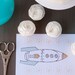 Rocket Ship Cupcake Topper Printable Party Decor Boy Space Party Boy Birthday Party Blue First ...