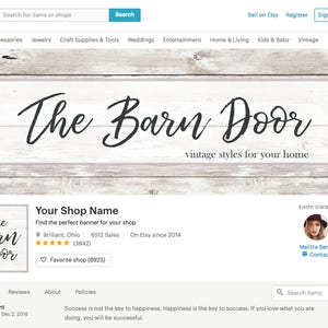 Barn Shop Banner Set Shiplap Etsy Shop Banner Custom Whitewash Shop Banner Wood Shop Banners Rustic Custom Shop Icons Facebook Set image 2