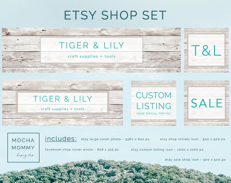 Etsy Shop Banner Shiplap Shop Banner Fixer Upper Etsy Banner Whitewash Shop Banner Wood Shop Banner Rustic Custom Etsy Shop Banner image 2