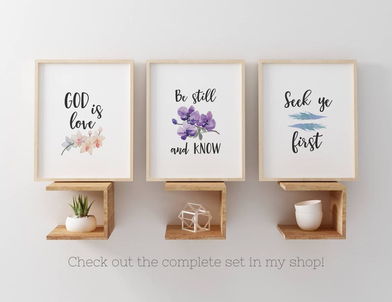 Seek ye first scripture print bible verse wall art etsy