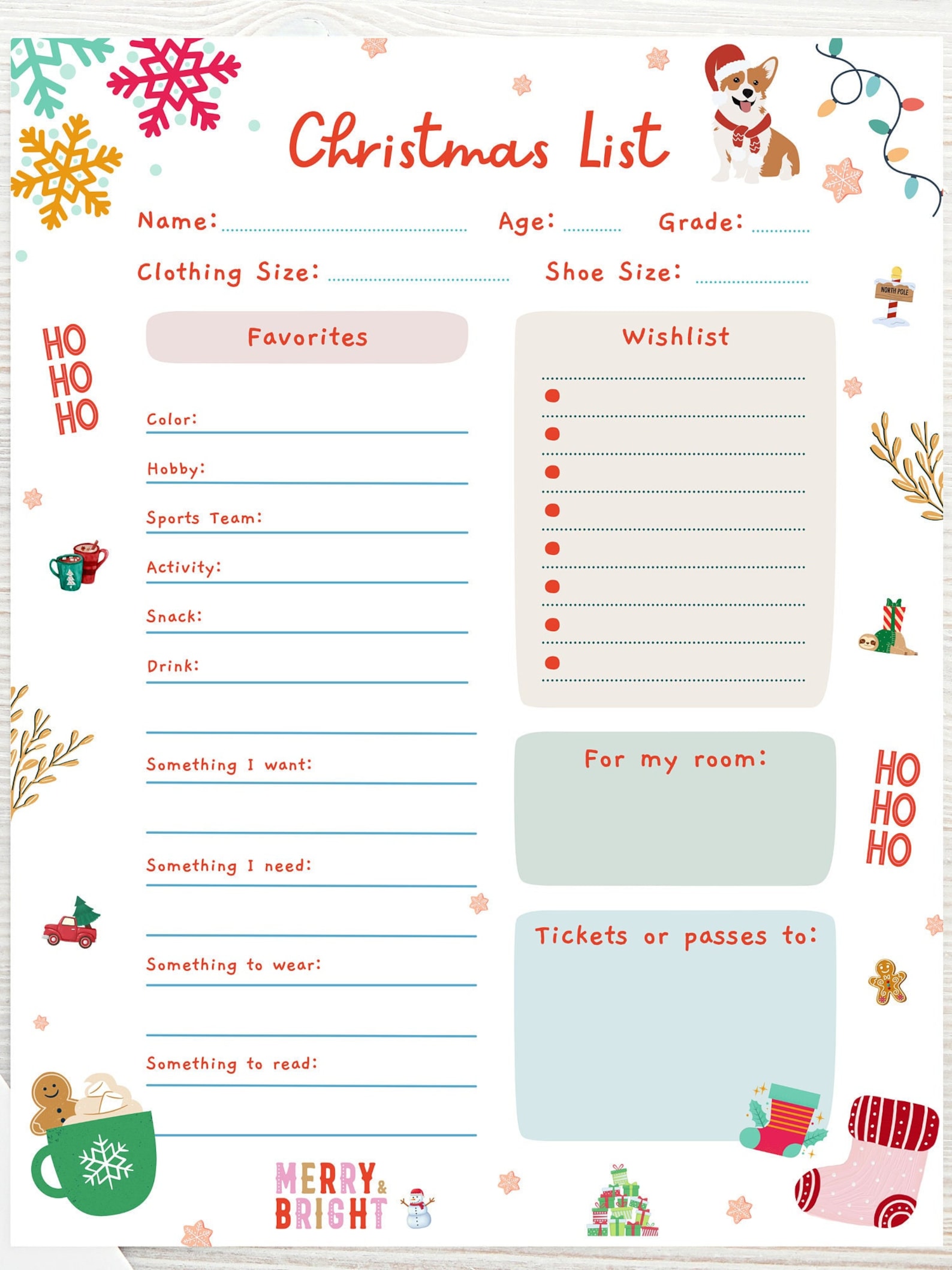Kids Christmas Wish List Printable Gift Wish List Childrens Etsy Kids Christmas Wish List Printable Gift Wish List Childrens Etsy