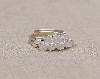 Dainty Minimalist Moonstone Ring