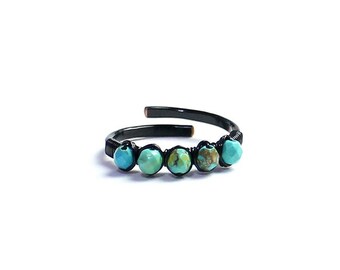 Minimalist Turquoise Adjustable Ring