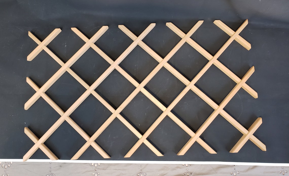 Wood Wine Bottle Rack Grid Alder wood 2 sizes available Etsy