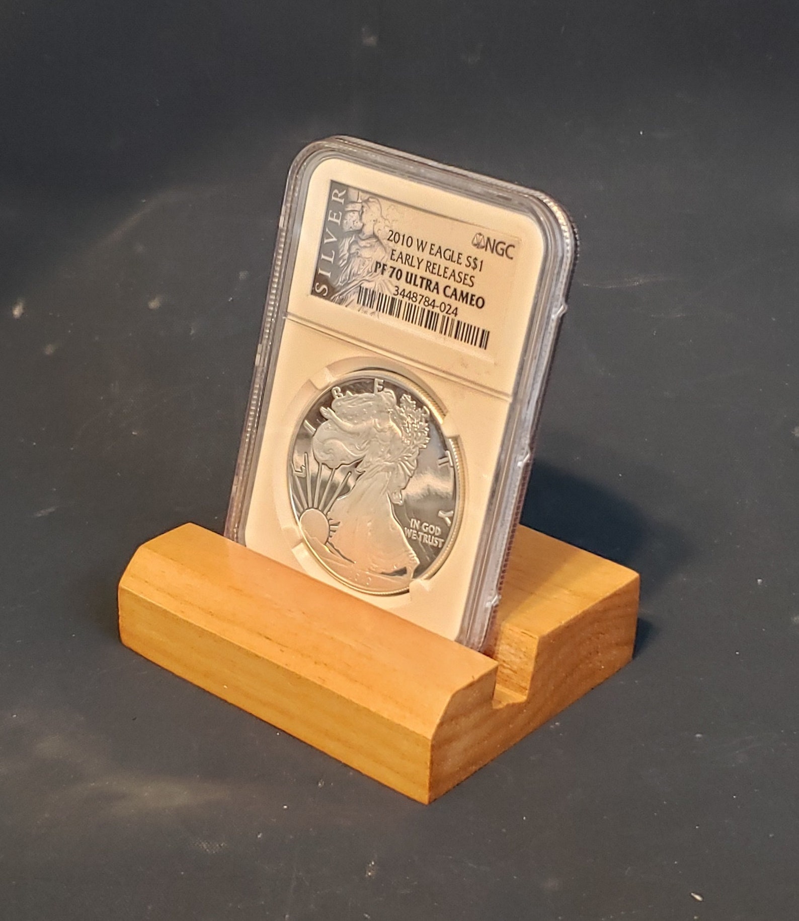 Wood Graded Coin Display Stand Custom Made Holder for PCGS or Etsy