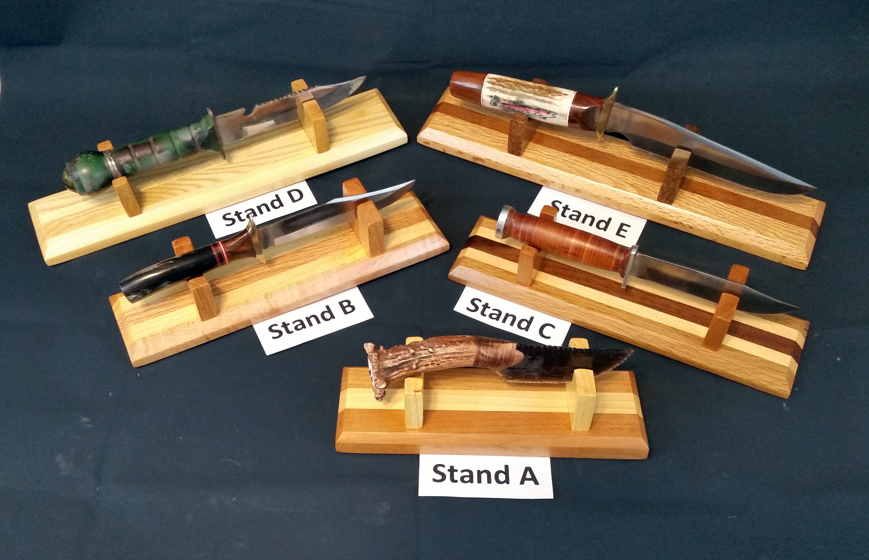 Mixed Wood Knife Display Stand Custom Hand Made Etsy