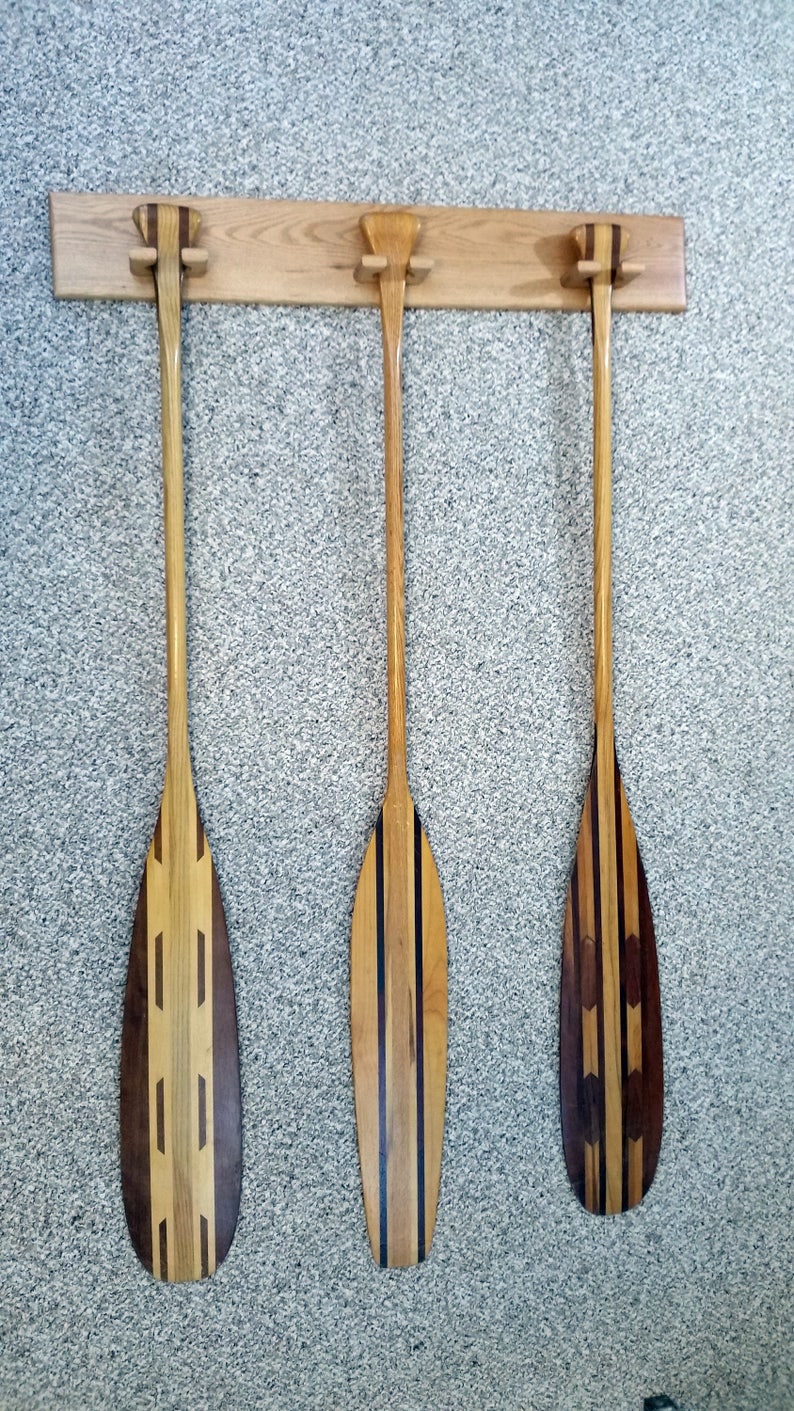 Canoe Paddle Display Rack / Hanger Wall Mountsolid Hardwood Etsy
