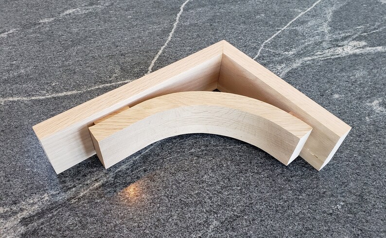 Ornamental Sleek Profile Contemporary Large Maple Wood Corbel