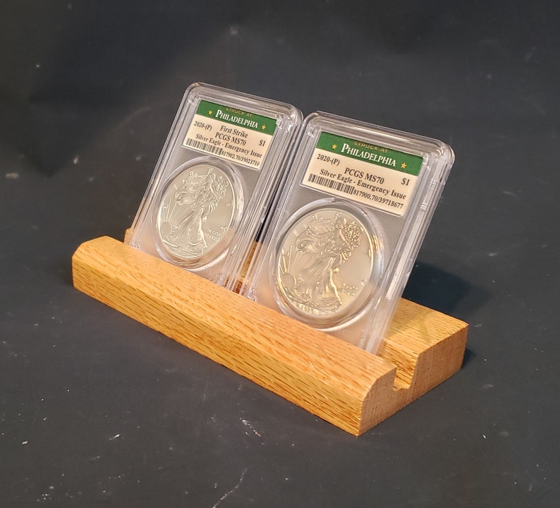 Wood Graded Coin Display Stand Custom Made Holder for PCGS or Etsy