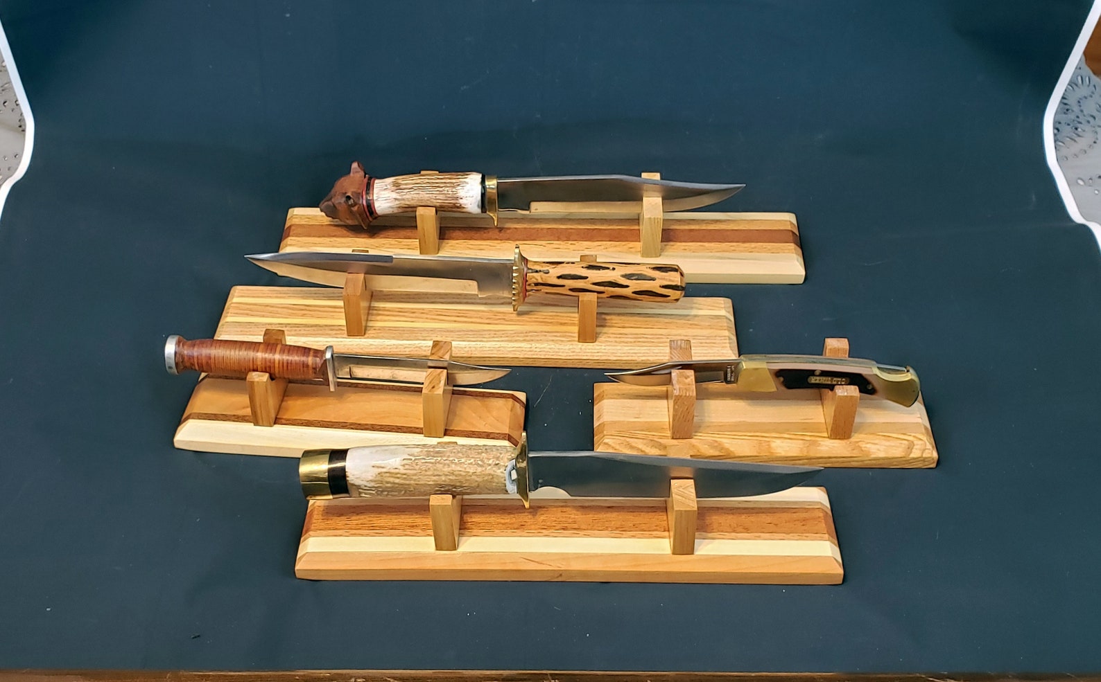 Mixed Wood Knife Display Stand Custom Hand Made Etsy