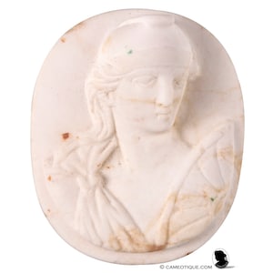 La diosa de piedra dura Atenea unset cameo tallado en alto relieve. ENVÍO GRATUITO A TODO EL MUNDO.