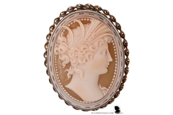 Art Deco brooch, shell cameo, Art Deco jewelry, A… - image 1