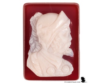 Sardonyx miniature hardstone loose cameo of Ajax. FREE WORLDWIDE SHIPPING.