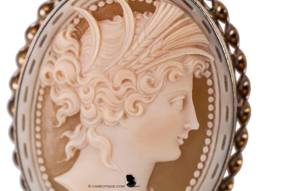 Art Deco brooch, shell cameo, Art Deco jewelry, A… - image 2