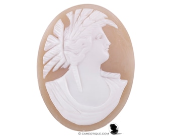 Vintage loose shell cameo of goddess. FREE WORLDWIDE SHIPPING.