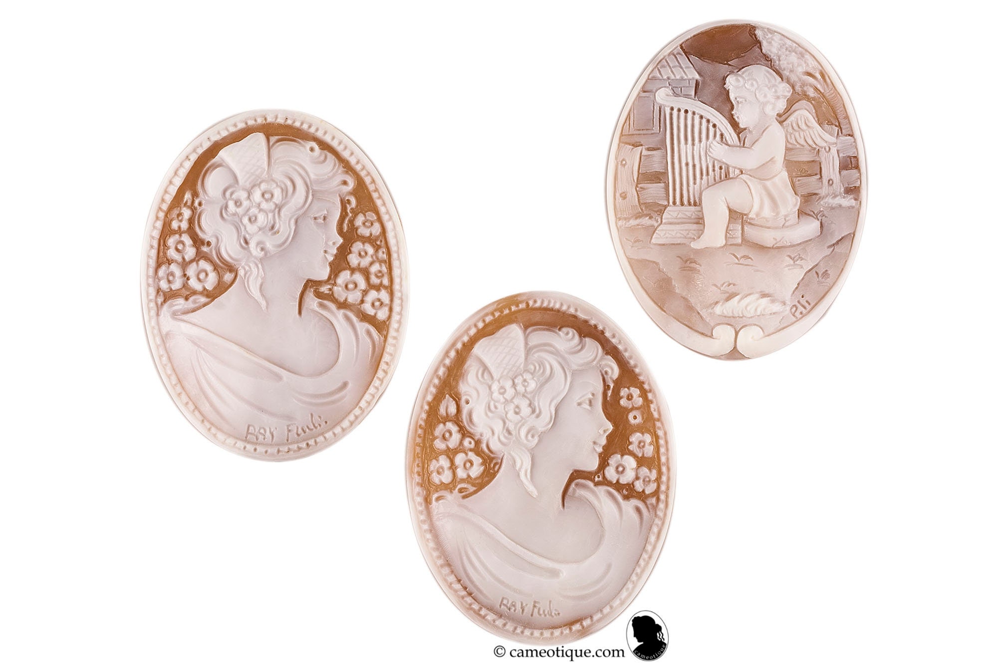 Shell contemporary cameos made in Italy and signed by the Etsy