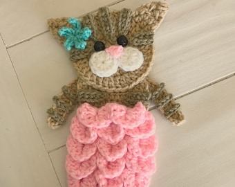 Nella's Exclusive- Crochet Pattern - INSTANT PDF DOWNLOAD - Crochet- Crochet Applique - Applique Pattern - Meowmaid Pattern - Cat - Mermaid