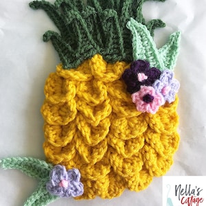 Crochet Pattern - INSTANT PDF DOWNLOAD - Crochet Pineapple - Pineapple - Crochet Pineapple Pattern - Pineapple Applique Pattern