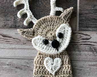 Crochet Pattern - INSTANT PDF DOWNLOAD - Crochet Applique - Applique Pattern - Crochet Deer - Crochet Buck - Woodland Friends - Deer Pattern
