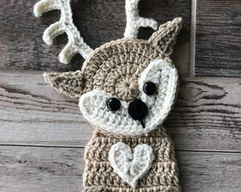 Patron au crochet - TÉLÉCHARGEMENT PDF instantané - appliqué au crochet - modèle d'applique - cerf au crochet - crochet Buck - amis de la forêt - modèle de cerf