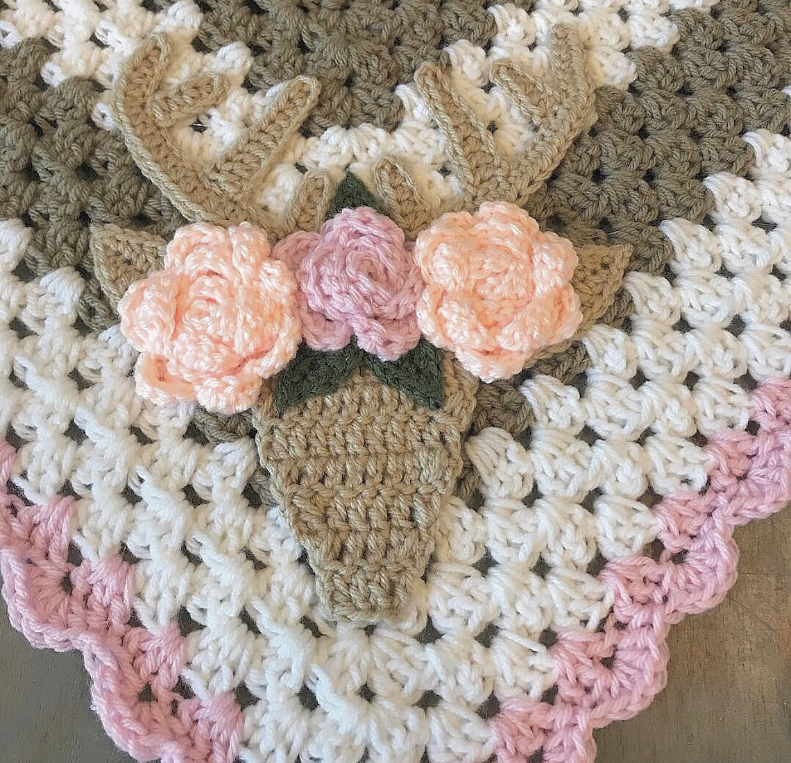 Crochet Baby Blanket Boho Baby Blanket Boho Deer Blanket Etsy