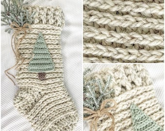 Crochet Pattern - INSTANT PDF DOWNLOAD - Crochet Stocking Pattern - Stocking - Christmas Stocking - Ponderosa Stocking - Nellas Cottage