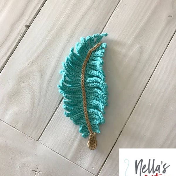 Crochet Feather Applique Pattern - Boho Chic (PDF Download)