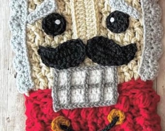 Crochet Pattern - INSTANT PDF DOWNLOAD - Crochet Stocking Pattern - Stocking - Christmas Stocking - Winter Nutcracker - Nellas Cottage