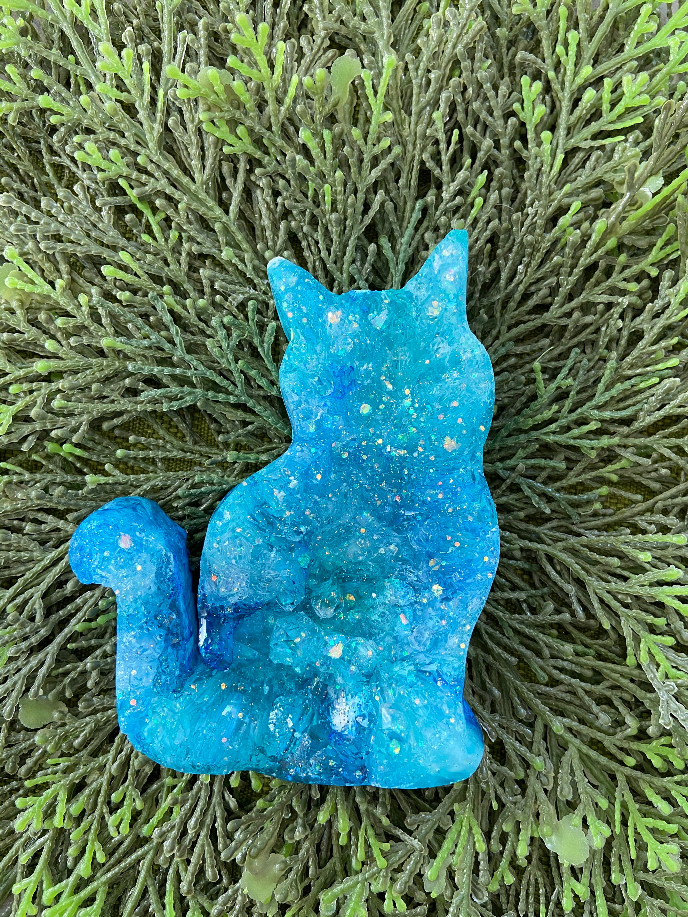 Faux Crystal Kitty Resin Kitty Resin Crystal Kitty Hand Poured