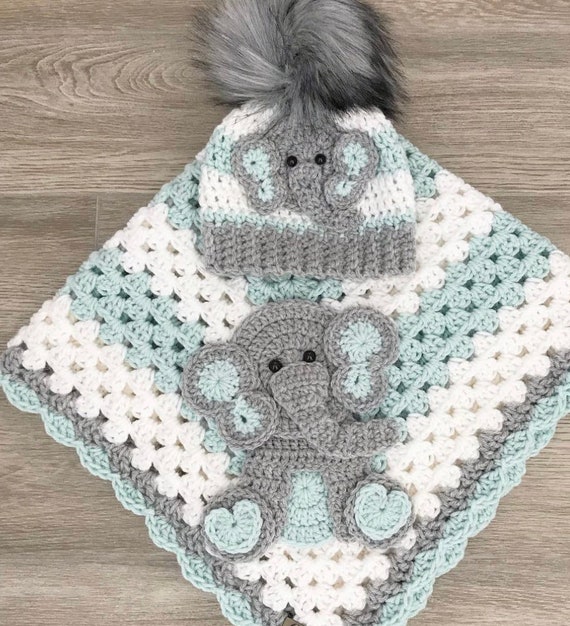 Crochet Baby Blanket Baby Blanket Handmade Baby Blanket Elephant Baby Blanket Crocheted Baby Blanket Baby Elephant Etsy Canada