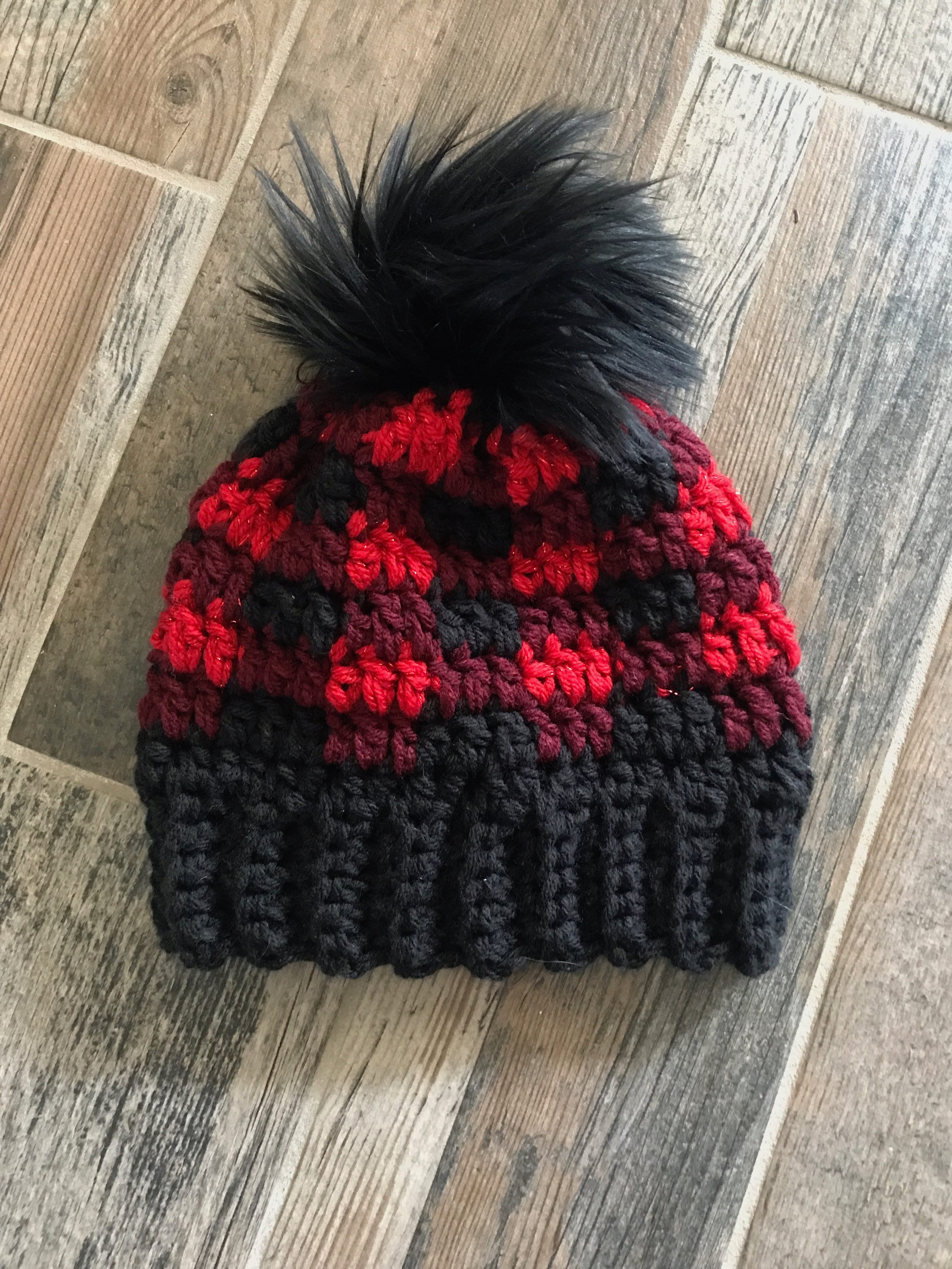 Buffalo Plaid Beanie Crochet Beanie Beanie Hat Lumberjack