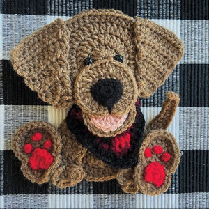 Crochet Pattern - INSTANT PDF DOWNLOAD - Chocolate Lab - Dog - Crochet Dog - Crochet Chocolate Lab - Puppy Pattern - Nellas Cottage