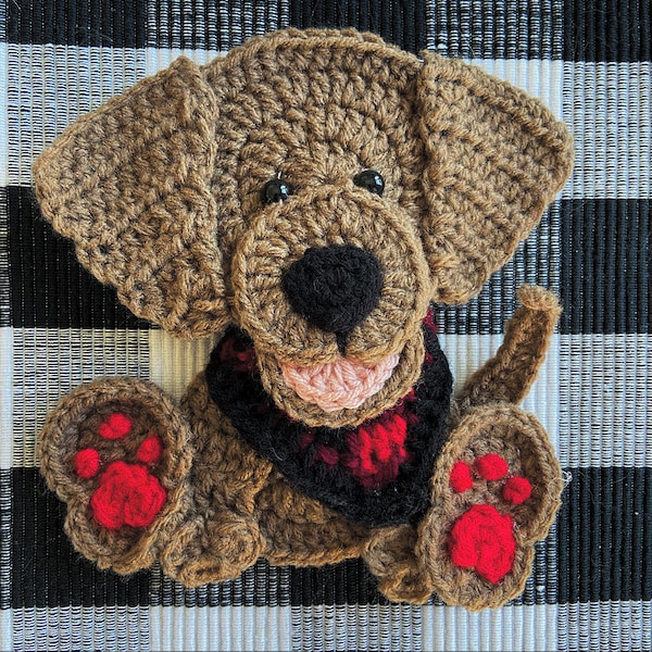 Crochet Pattern - INSTANT PDF DOWNLOAD - Chocolate Lab - Dog - Crochet Dog - Crochet Chocolate Lab - Puppy Pattern - Nellas Cottage