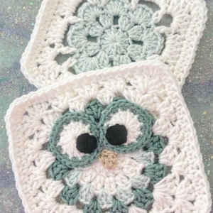 Crochet Pattern INSTANT PDF DOWNLOAD Pattern Only Crochet Baby Blanket Granny Square Magnolia Owl Blanket Owl Nellas Cottage image 2
