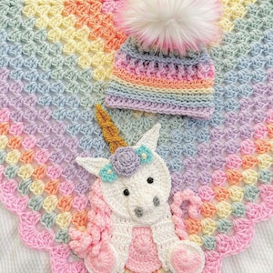 Crochet Baby Blanket - Baby Blanket - Handmade Baby Blanket - Unicorn Baby Blanket - Crocheted Baby Blanket - Baby Unicorn