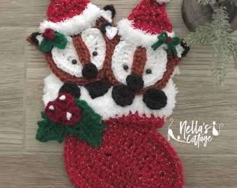 Crochet Pattern - Instant PDF DOWNLOAD - Christmas Fox - Christmas - Nellas Cottage - Stocking Crochet -Patterns - Holiday Patterns