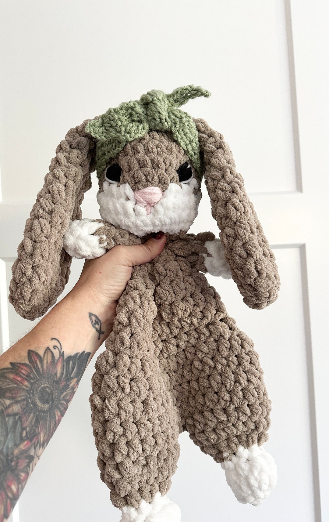 Crocheted Bunny Plushie Stuffed Animals Nellas Cottage Bunny Toy Baby