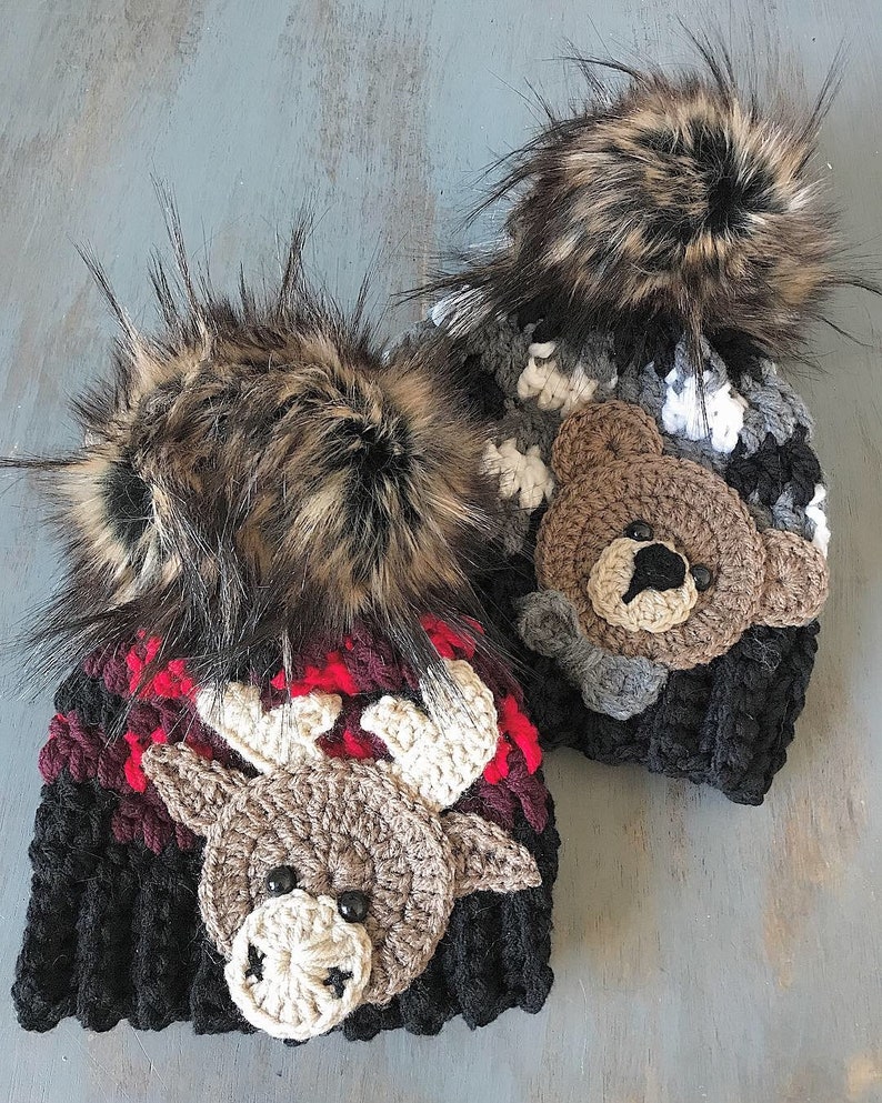 Handmade Animal Beanies Crocheted Moose Beanie Crocheted Etsy