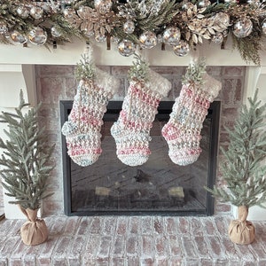 White Cottage Christmas Stockings or Modern Farmhouse Stockings - South  House Designs