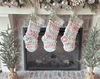 Cobblestone Luxury Crocheted Christmas Stocking