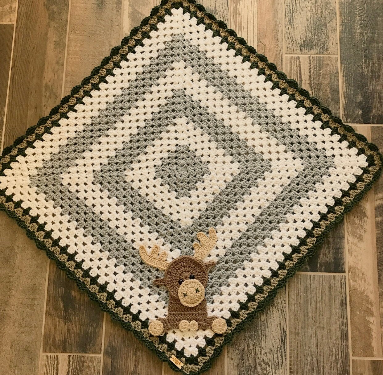 Blanket - Moose Baby Blanket - Crocheted Moose Blanket ...