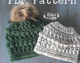 Crochet Pattern - INSTANT PDF DOWNLOAD - Hat Pattern - The Amara Beanie - Beanie Pattern - Chunky Knit Pattern - Crochet - Pattern - diy