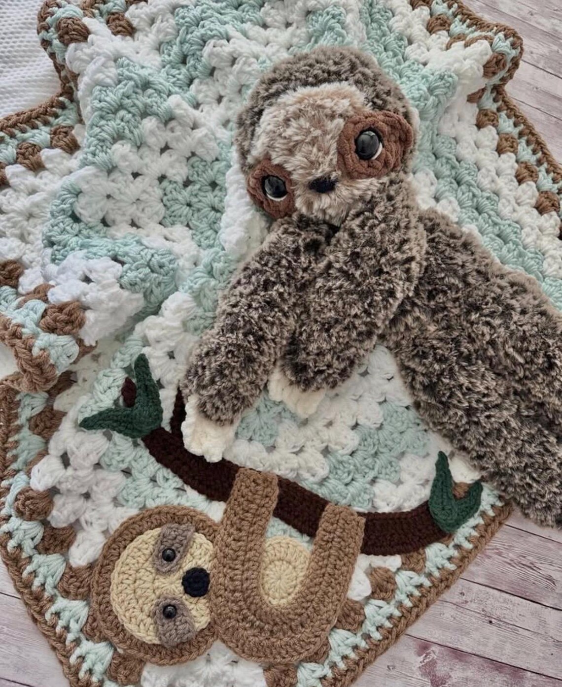 Crocheted Sloth Baby Blanket - Etsy